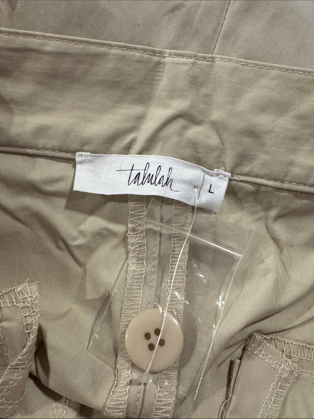 TALULAH Cream Wide-Leg Cargo Pants - Picture 3 of 3